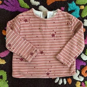 Zara Pink Striped Star Sweatshirt